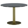 ESSTISCH in Metall, Stein 106/106/75 cm  - Dunkelgrau/Goldfarben, Design, Stein/Metall (106/106/75cm) - Livetastic
