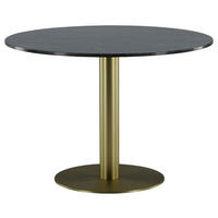 ESSTISCH in Metall, Stein 106/106/75 cm  - Dunkelgrau/Goldfarben, Design, Stein/Metall (106/106/75cm) - Livetastic