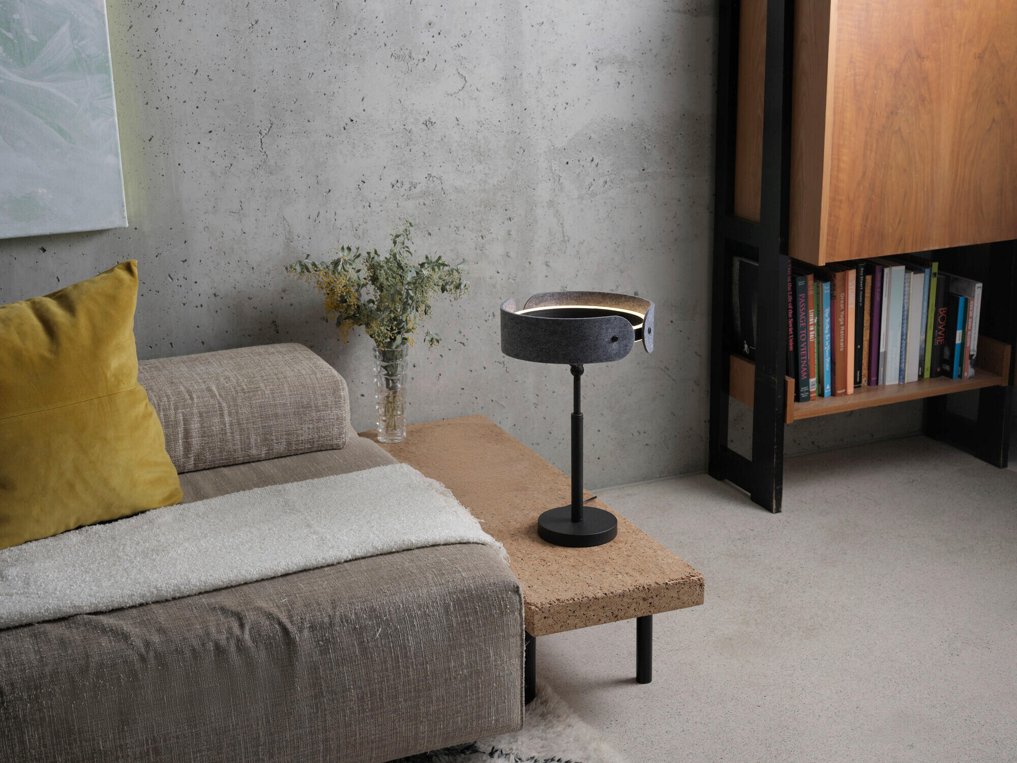 LED-TISCHLEUCHTE 27/43 cm   - Dunkelgrau, Basics, Kunststoff/Textil (27/43cm) - Osram