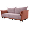 SCHLAFSOFA Cord, Flachgewebe Rosa  - Schwarz/Rosa, KONVENTIONELL, Textil/Metall (223/72/100cm) - Carryhome