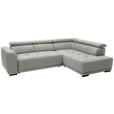 ECKSOFA in Struktur Silberfarben  284/205 cm  - Silberfarben/Schwarz, Design, Kunststoff/Textil (284/205cm) - Xora