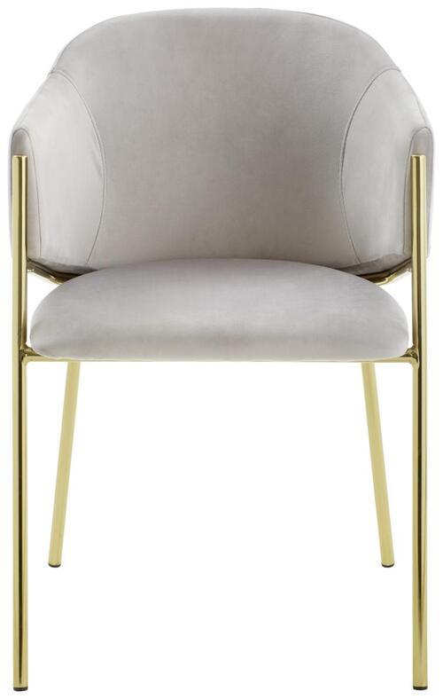 ARMLEHNSTUHL  in Eisen Samt  - Goldfarben/Hellgrau, Trend, Textil/Metall (53/77/60cm) - Livetastic