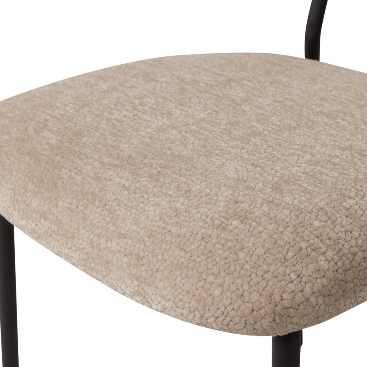 STUHL-SET 2 Stück  in Eisen Chenille  - Schwarz/Naturfarben, MODERN, Textil/Metall (47/79/53cm) - Livetastic