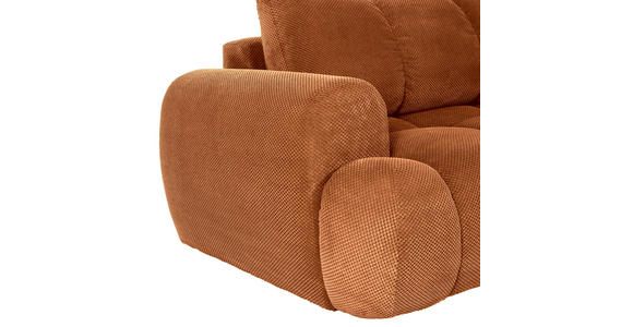 ECKSOFA in Flachgewebe Rostfarben - Rostfarben/Schwarz, KONVENTIONELL, Kunststoff/Textil (274/174cm) - Carryhome