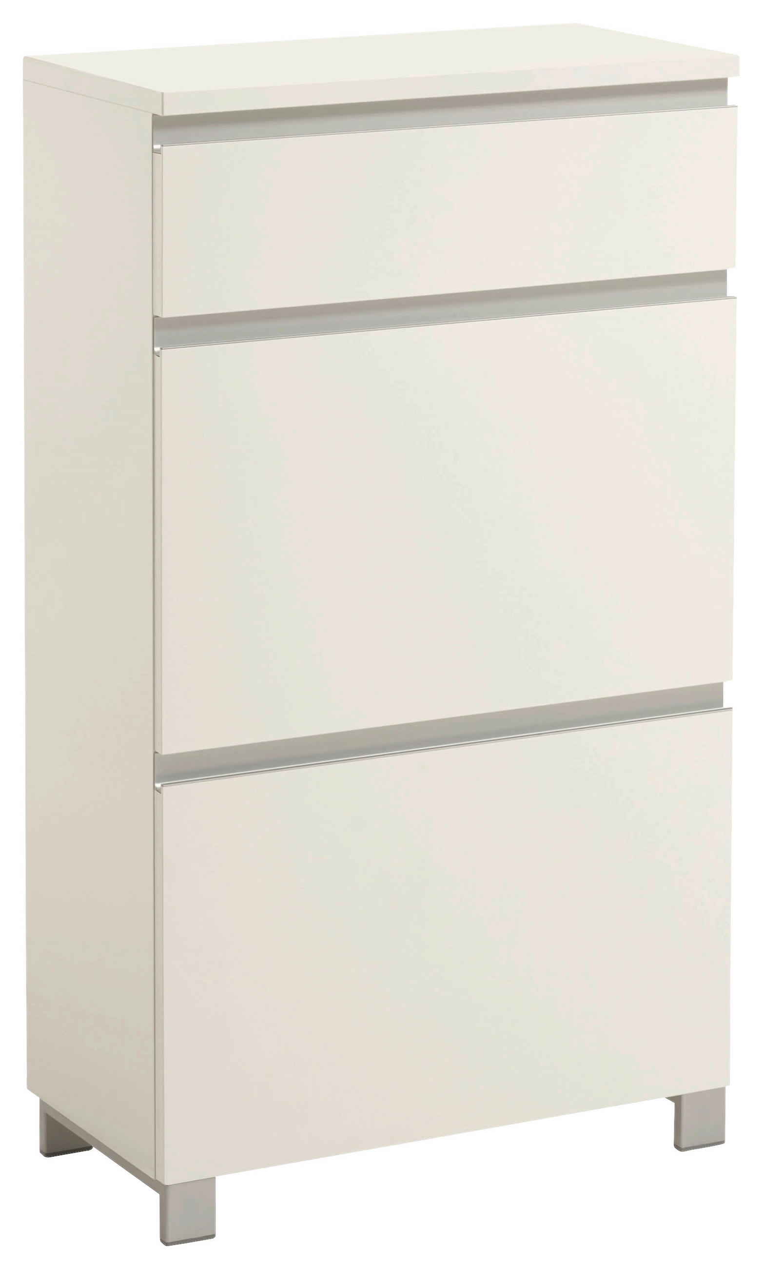 SCHUHSCHRANK  in 60/108/31 cm  - Silberfarben/Weiß, Design, Holzwerkstoff/Metall (60/108/31cm)