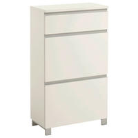 SCHUHSCHRANK 60/108/31 cm  - Weiss/Silberfarben, Design, Holzwerkstoff/Metall (60/108/31cm)