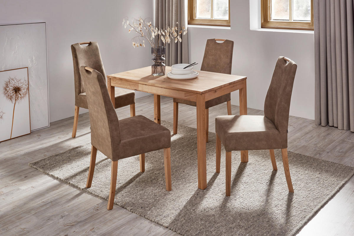 ESSTISCH Wildeiche rechteckig  ausziehbar, in verschiedenen Größen erhältlich  - Wildeiche, Natur, Holz (110-160/70/75cm) - Linea Natura