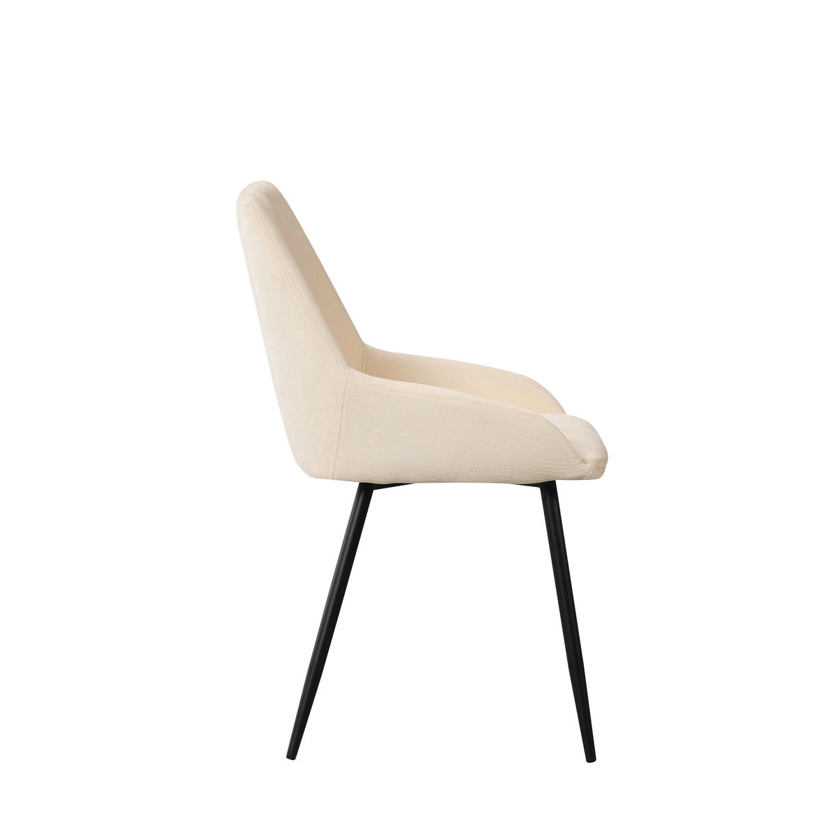 STUHL-SET 2 Stück  in Chenille  - Creme/Schwarz, MODERN, Textil/Metall (52/86/44cm) - MID.YOU