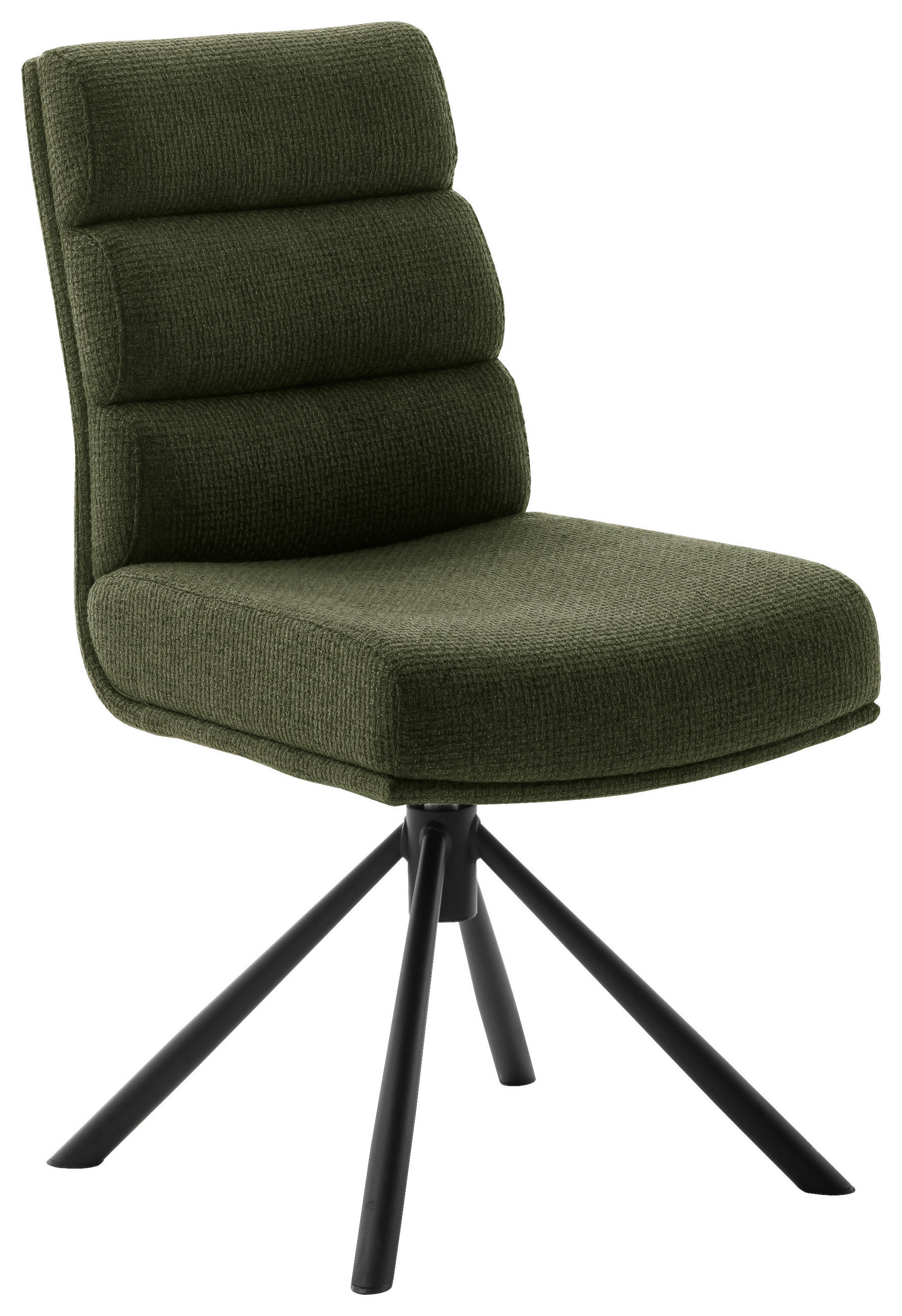 STUHL  Stoffauswahl, Typenauswahl, Sitzfläche 360° drehbar, Gestellauswahl Webstoff  Schwarz, Olivgrün  - Schwarz/Olivgrün, Design, Textil/Metall (47/90/64cm) - Dieter Knoll