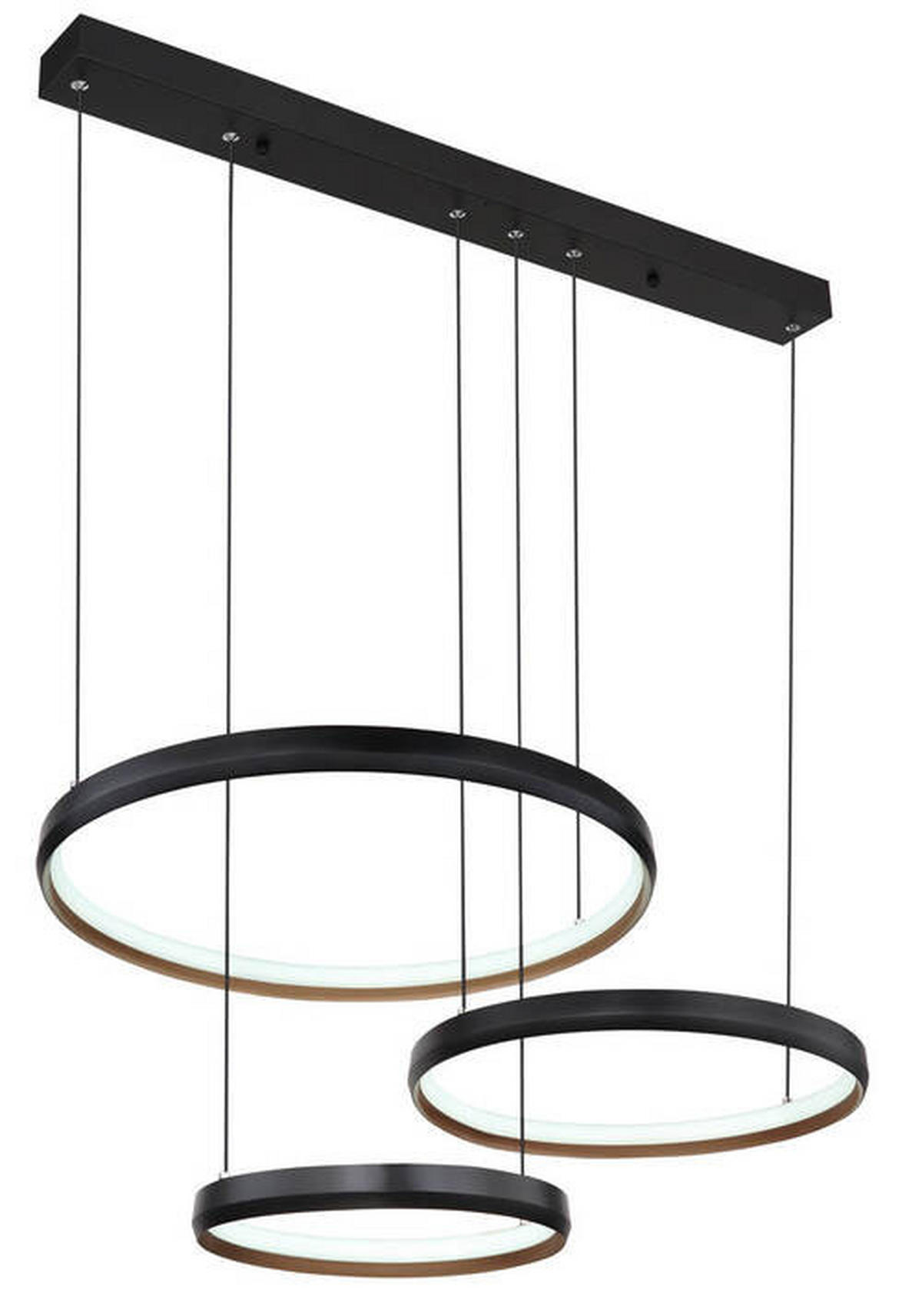 LED FÜGGŐLÁMPA 76,7/50,3/150 cm  - fekete/opál, Design, műanyag/fém (76,7/50,3/150cm) - Globo