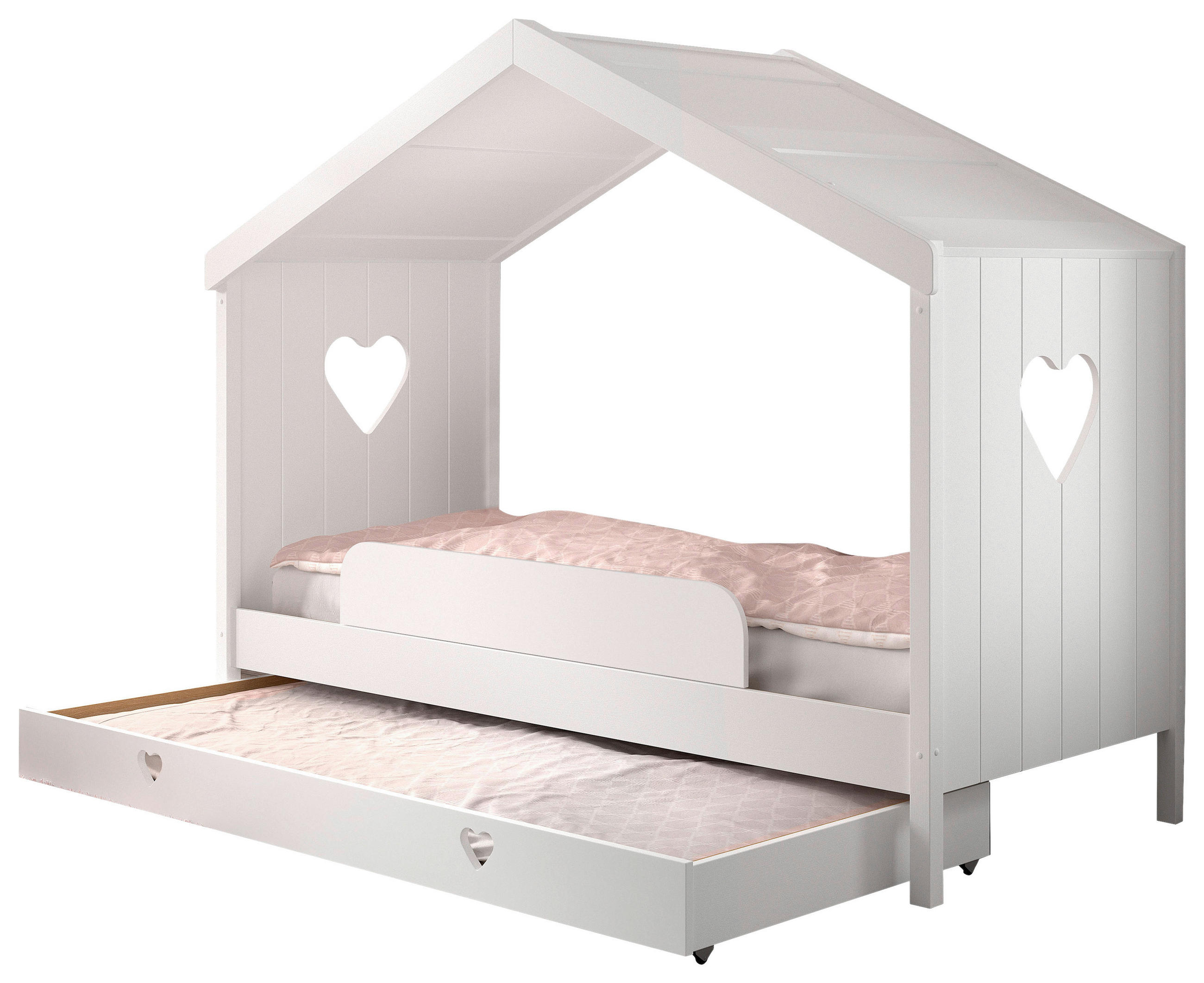 HAUSBETT 90/200 cm  - Weiß, Natur, Holz (90/200cm) - MID.YOU