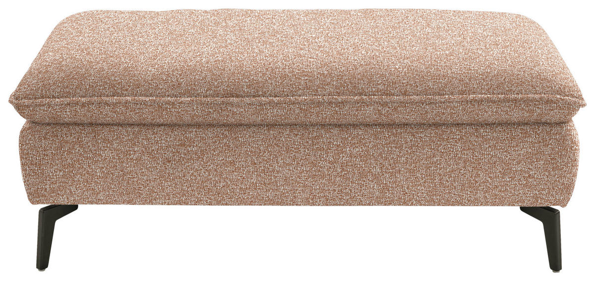 HOCKER in Textil Rotbraun  - Rotbraun/Schwarz, Design, Textil/Metall (130/46/65cm) - Valdera