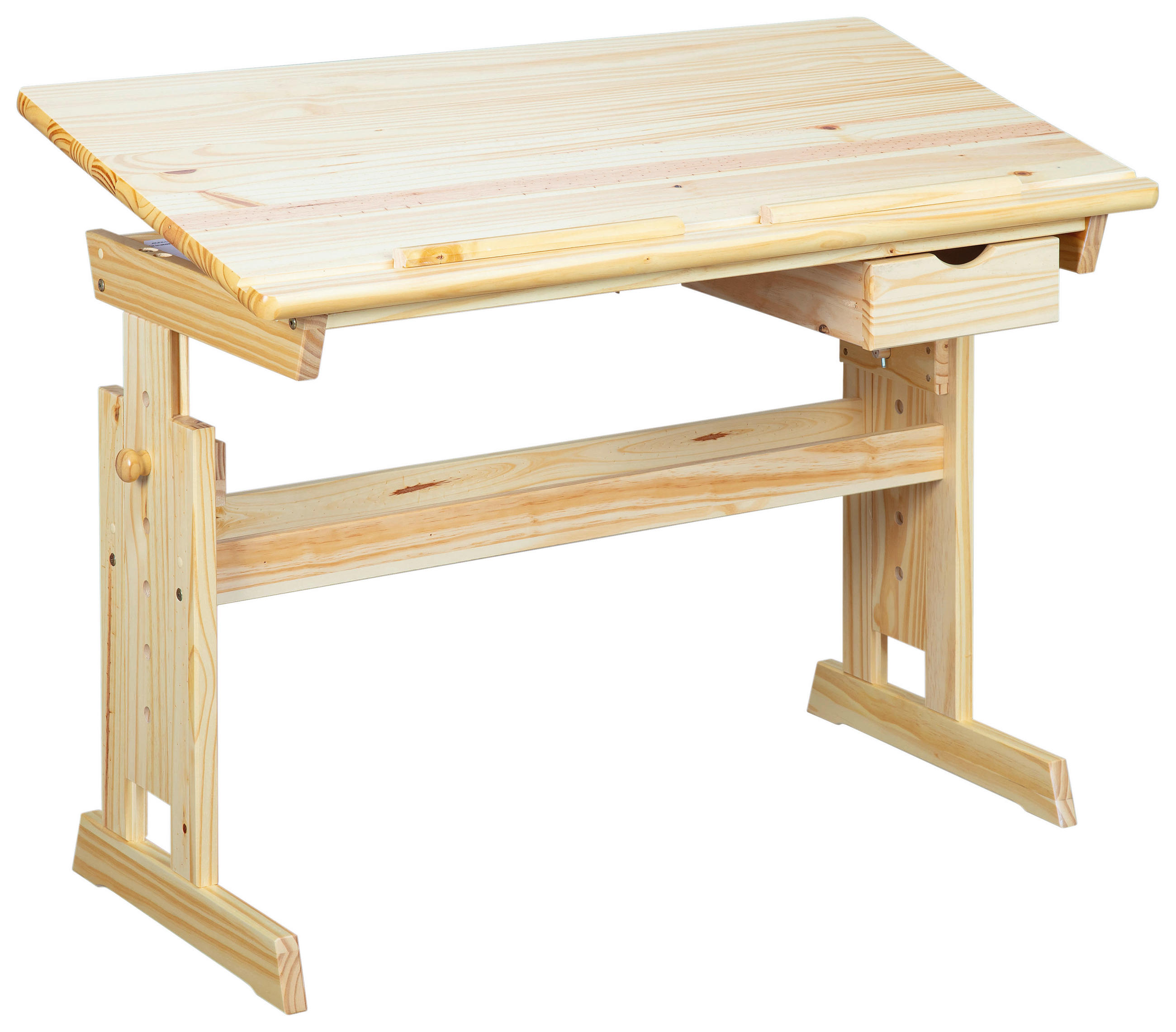 JUGENDSCHREIBTISCH 109/55/63-96 cm Kieferfarben höhenverstellbar, Stauraum  - Kieferfarben, Basics, Holz (109/55/63-96cm) - MID.YOU
