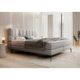 BOXSPRINGBETT 180/200 cm  in Hellgrau  - Hellgrau/Schwarz, Design, Leder/Textil (180/200cm) - Esposa