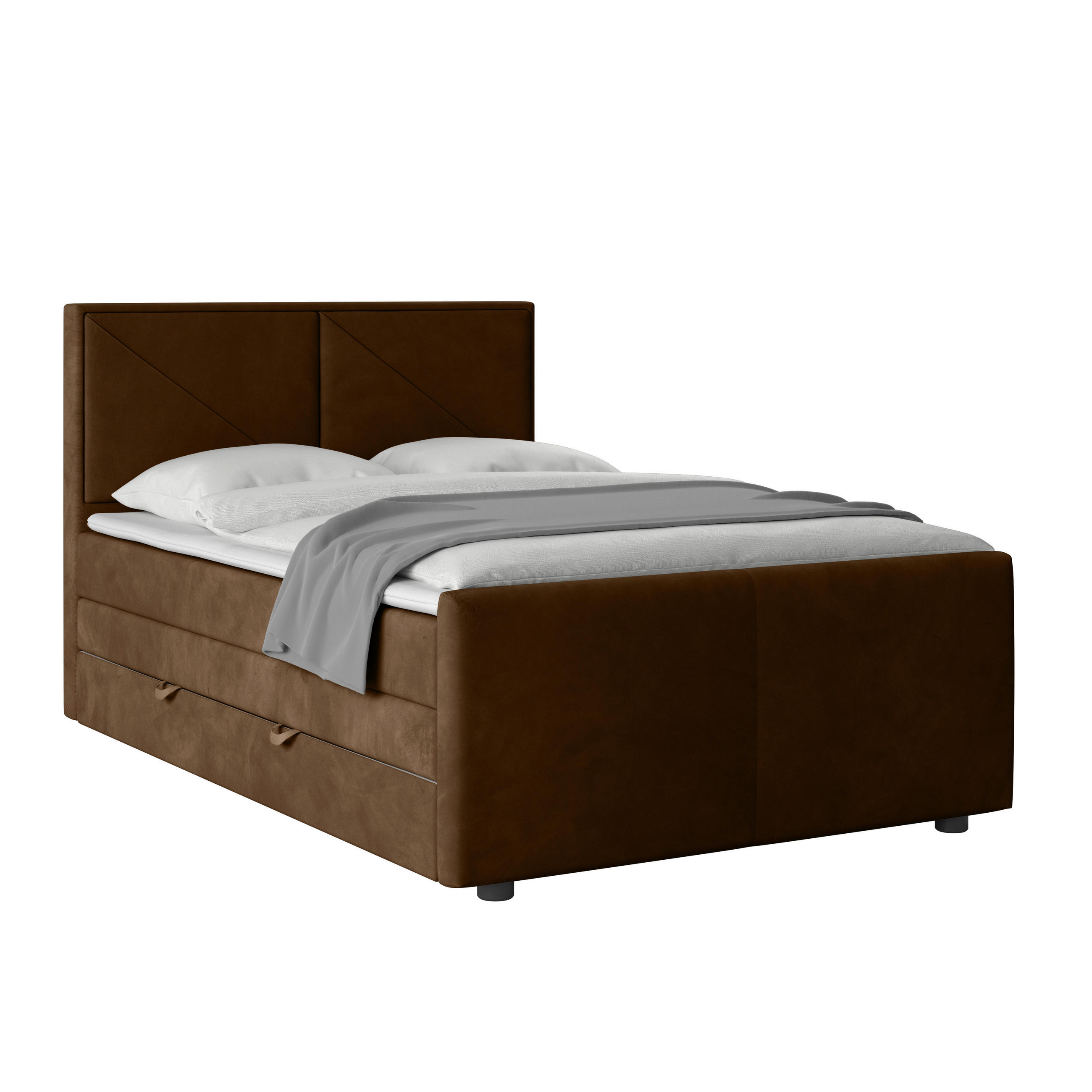 BOXSPRINGBETT 140/200 cm  in Braun  - Braun, Modern, Holz/Kunststoff (140/200cm) - MID.YOU