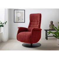 RELAXSESSEL LATINA Chenille Kopfteilverstellung, Fußteilverstellung, Rücken echt    - Rot/Schwarz, MODERN, Textil/Metall (72/118/85-165cm) - Livetastic