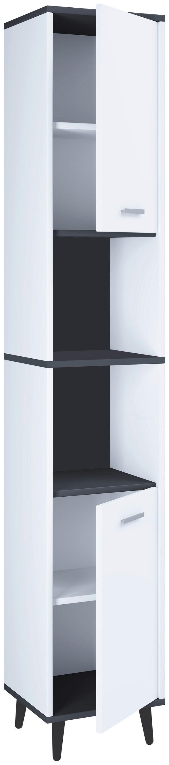 ARMOIRE HAUTE 32/181/28 cm  - blanc/couleur argentée, Modern, matière synthétique/matériau de bois (32/181/28cm) - MID.YOU