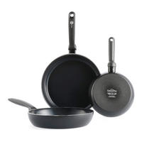 PFANNENSET Torino Aluminium 3-teilig  - Schwarz, Basics, Kunststoff/Metall (20//24//28cm)