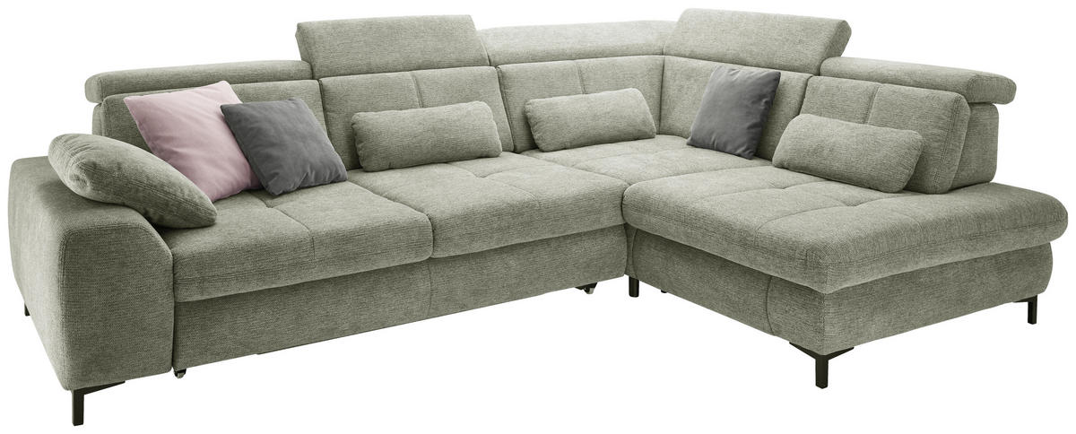 Freisteller von SetOne by Musterring ECKSOFA Grün Webstoff.