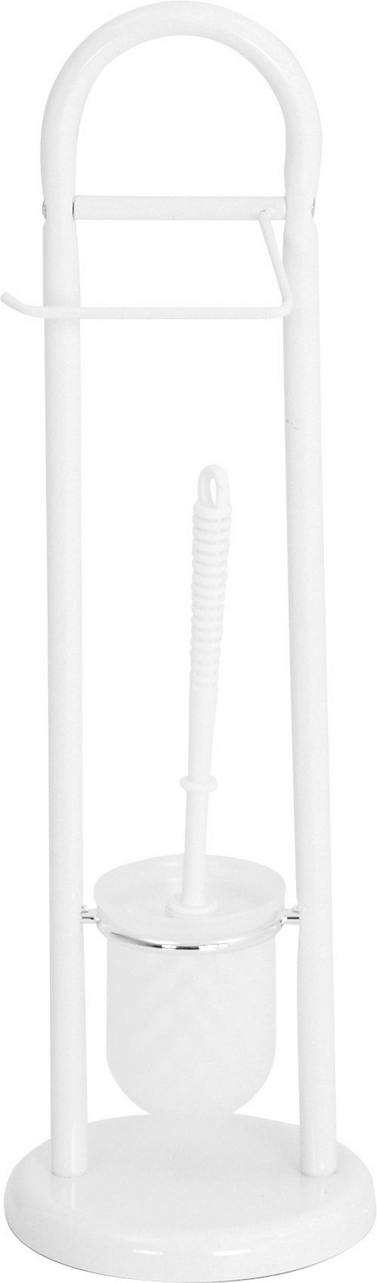 WC SADA - ŠTĚTKA A DRŽÁK - bílá, Design, plast (19/63cm)