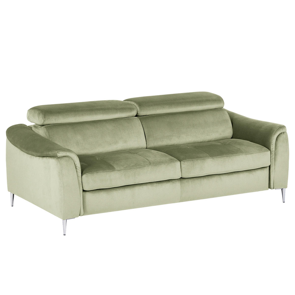 SCHLAFSOFA Samt Hellgrün  - Chromfarben/Hellgrün, Design, Textil/Metall (203/77-98/103cm) - MID.YOU