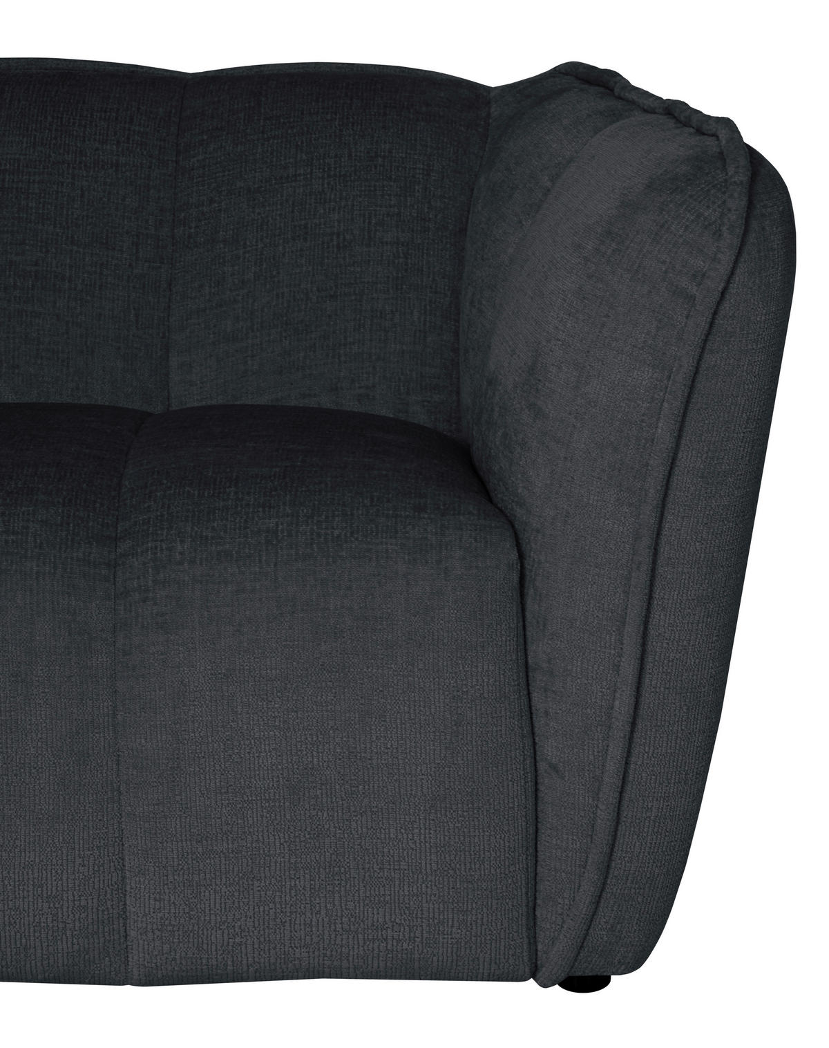 ECKSOFA LIVOLI in Chenille Grau  160/246 cm  - Schwarz/Grau, Design, Textil (160/246cm) - MID.YOU