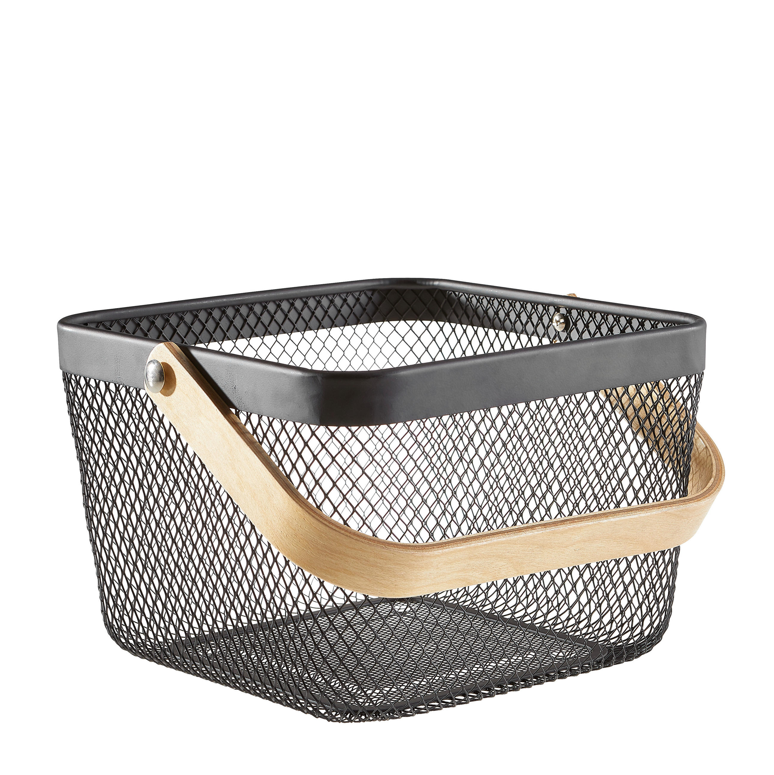 Ambia Home Dekokorb Schwarz, Hellbraun 25x17x25 cm