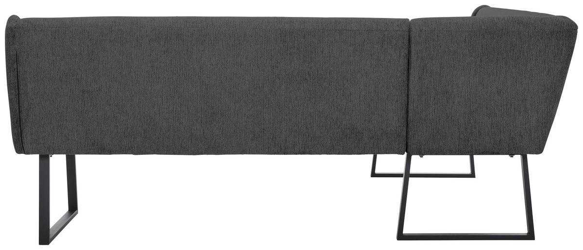 ECKBANK 159/237 cm Webstoff Schwarz, Dunkelgrau   - Dunkelgrau/Schwarz, Design, Textil/Metall (159/237cm) - Novel