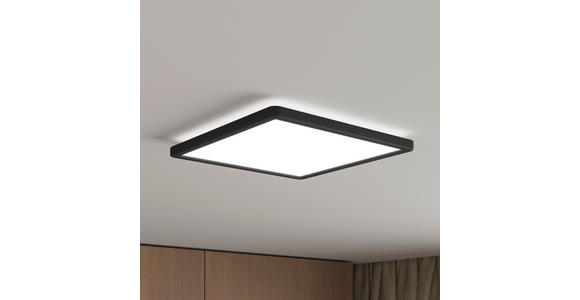 LED-DECKENLEUCHTE 29,3/29,3/2,8 cm   - Schwarz, Basics, Kunststoff (29,3/29,3/2,8cm) - Novel
