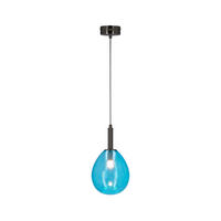 LED-HÄNGELEUCHTE Lukka 18/18/115 cm   - Chromfarben/Hellblau, Design, Glas/Metall (18/18/115cm)