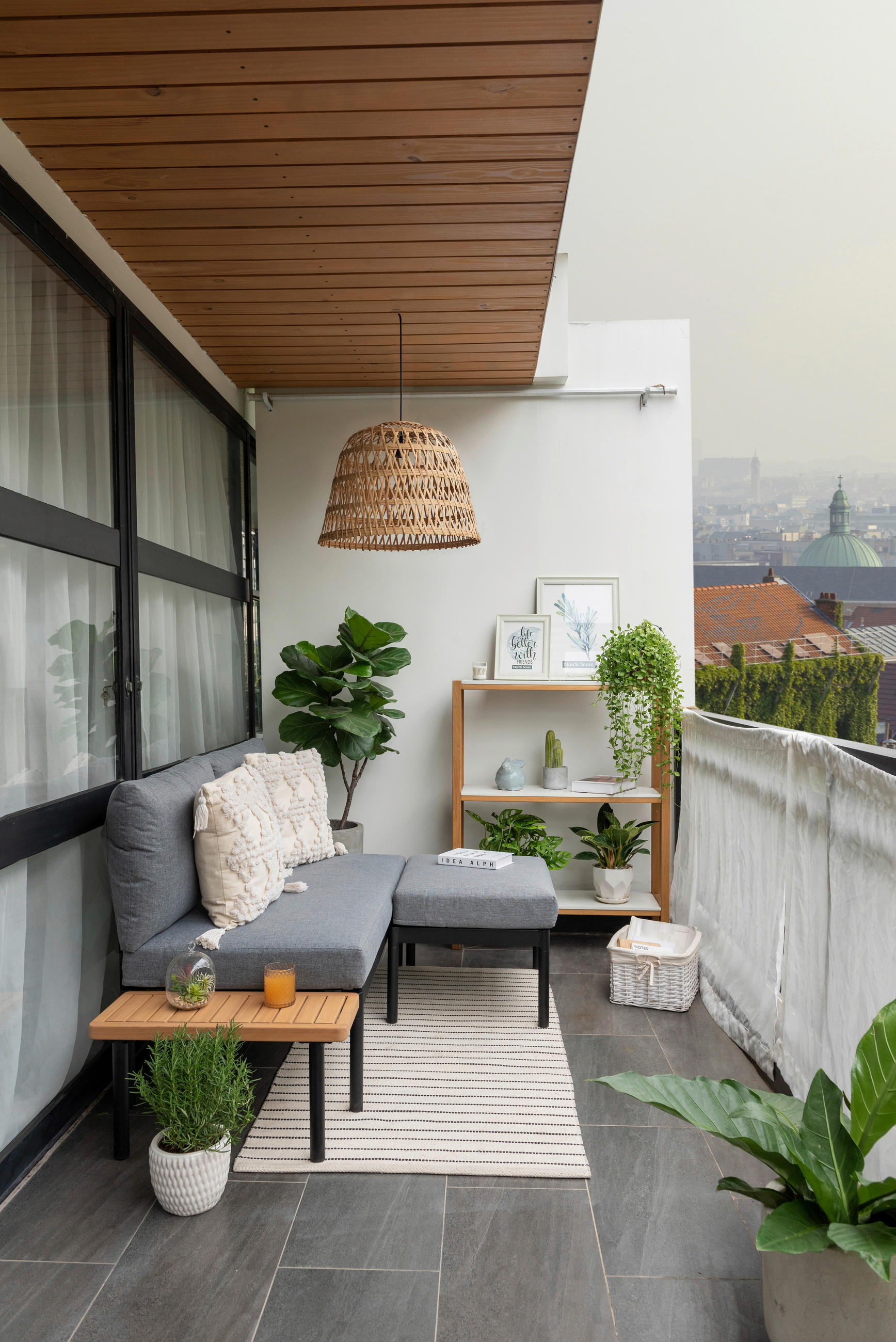 LOUNGEGARNITUR  110/150 cm  Eukalyptusholz Hartholz Aluminium  - Anthrazit/Hellgrau, Design, Holz/Textil (110/150cm) - Ambia Garden