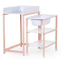 WICKELTISCH 2in1 Set Wickeltisch + Badewanne Weiß, Buchefarben  - Buchefarben/Weiß, KONVENTIONELL, Holzwerkstoff/Kunststoff (91,5/53,5/106,5cm) - Childhome