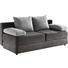 SCHLAFSOFA Webstoff Grau, Hellgrau - Hellgrau/Schwarz, MODERN, Kunststoff/Textil (208/80/100cm) - CARRYHOME