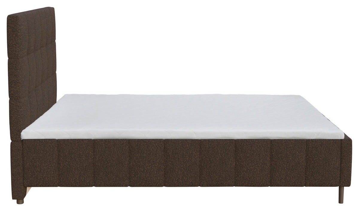 ČALÚNENÁ POSTEĽ, 140/200 cm, hnedá - hnedá/čierna, Modern, drevo/textil (140/200cm) - MID.YOU