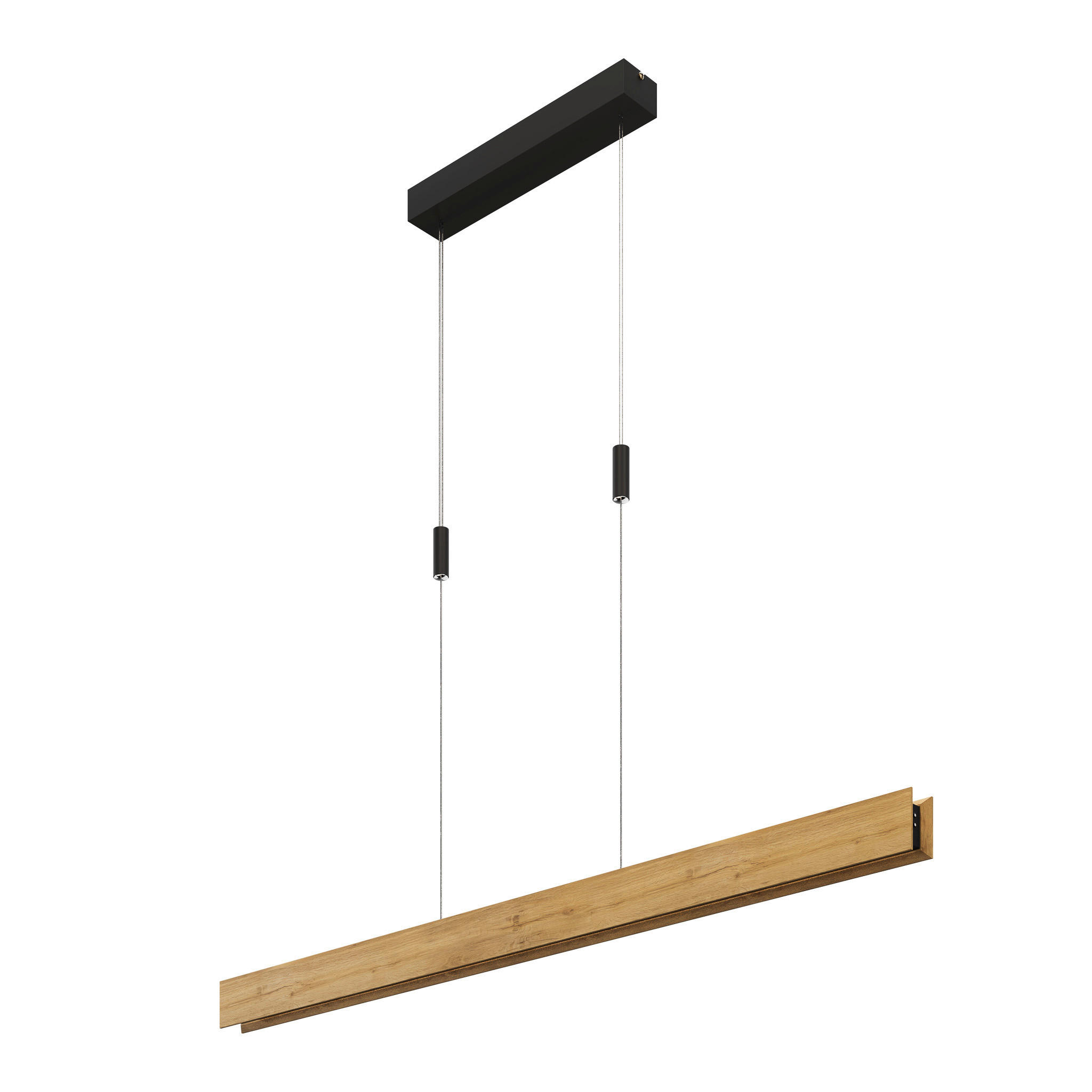 LED-HÄNGELEUCHTE Rhön 89/7/150 cm   - Eichefarben/Schwarz, Natur, Holz/Metall (89cm) - Waldwelt
