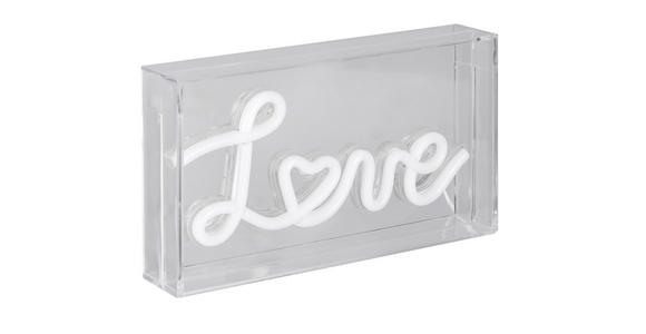 LED-DEKOLEUCHTE Love 23/4/12,7 cm  - Transparent/Weiß, LIFESTYLE, Kunststoff (23/4/12,7cm) - Novel