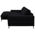ECKSOFA  in Flachgewebe Schwarz  177/253 cm  - Schwarz, Design, Textil/Metall (177/253cm) - Dieter Knoll