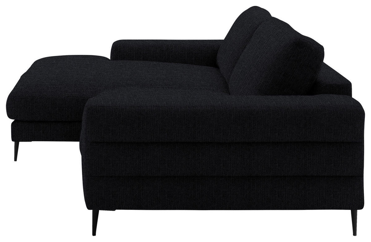 ECKSOFA in Flachgewebe Schwarz  - Schwarz, Design, Textil/Metall (177/253cm) - Dieter Knoll