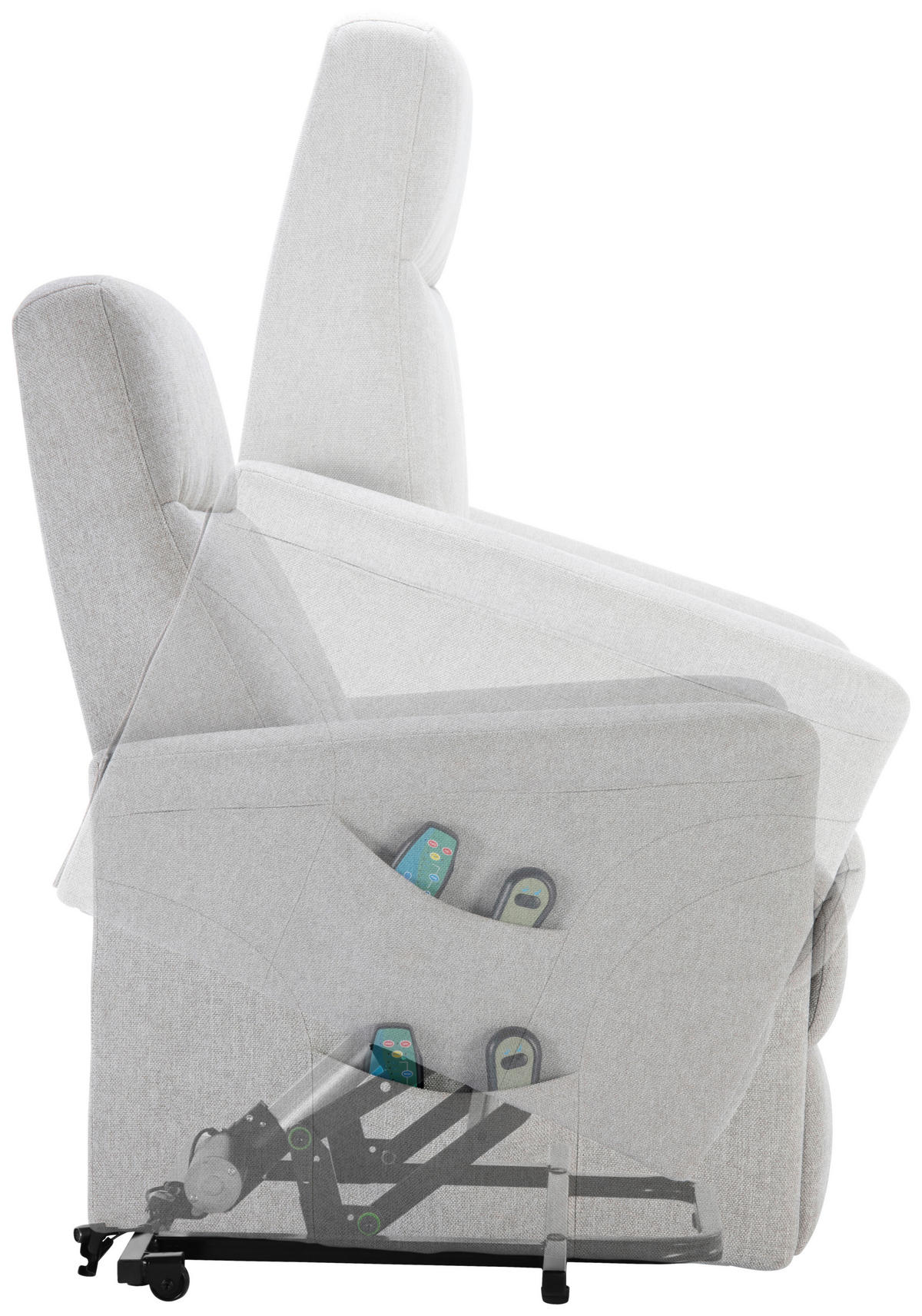 MASSAGESESSEL Mikrofaser Greige    - Greige/Schwarz, KONVENTIONELL, Kunststoff/Textil (72/102/86cm) - MID.YOU