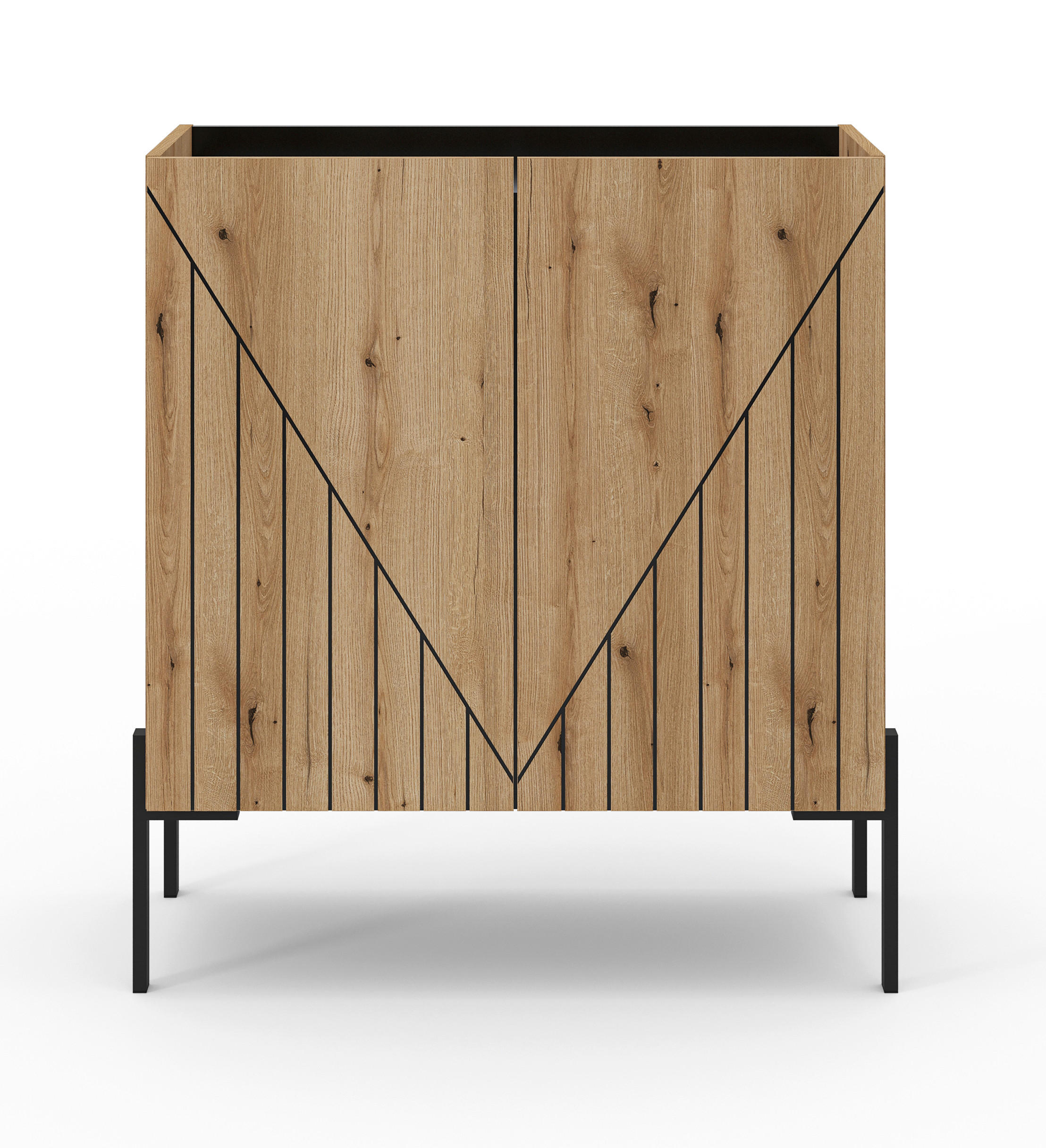 Livetastic KOMMODE Schwarz, Eiche dunkel 82cm × 40cm × 91cm