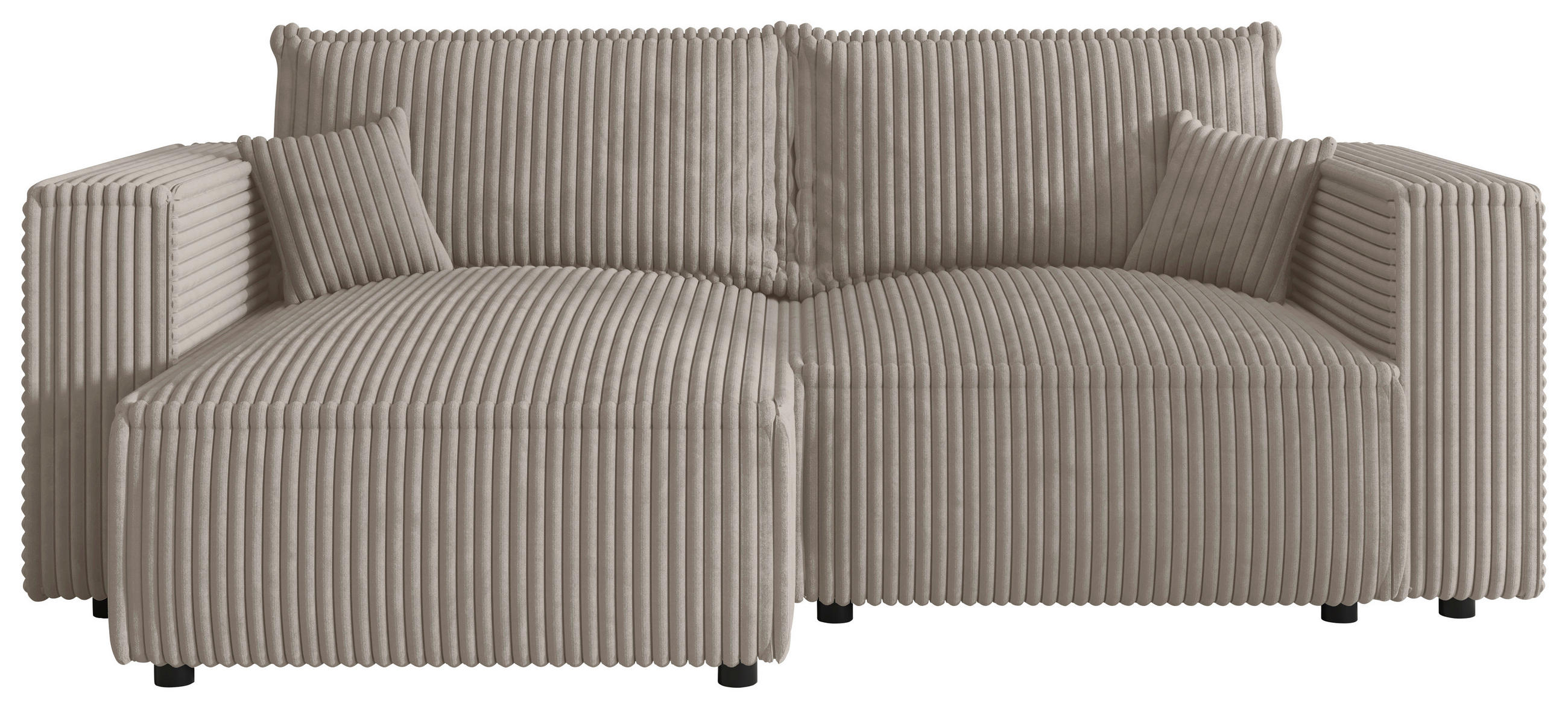 ECKSOFA  in Cord Beige  - Beige/Schwarz, MODERN, Kunststoff/Textil (153/250cm) - Xora