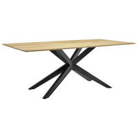 ESSTISCH Eiche massiv rechteckig Eichefarben  - Eichefarben/Schwarz, Design, Holz/Metall (220/100/77cm) - Musterring