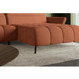 ECKSOFA Rostfarben Flachgewebe Rücken echt, Kopfteilverstellung, Sitztiefenverstellung  - Rostfarben/Schwarz, KONVENTIONELL, Textil/Metall (272/175cm) - Carryhome