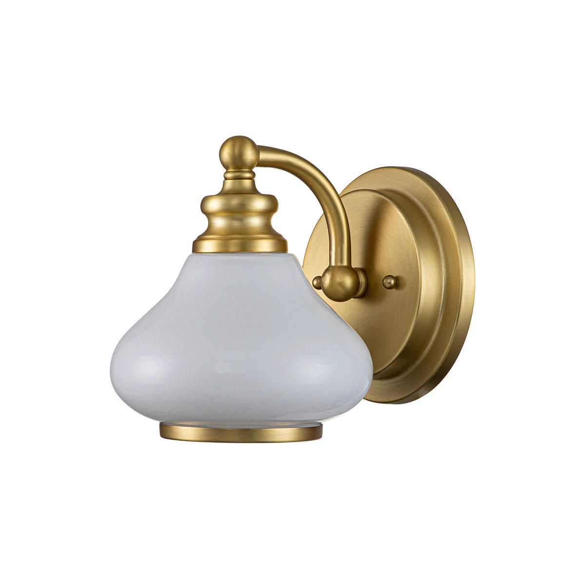 NÁSTĚNNÉ KOUPELNOVÉ SVÍTIDLO, 16/20,6/19,1 cm - barvy mosazi, Konvenční, kov/sklo (16/20,6/19,1cm) - Elstead Lighting