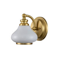NÁSTENNÉ SVIETIDLO DO KÚPEĽNE, 16/20,6/19,1 cm - mosadzná, Konventionell, kov/sklo (16/20,6/19,1cm) - Elstead Lighting