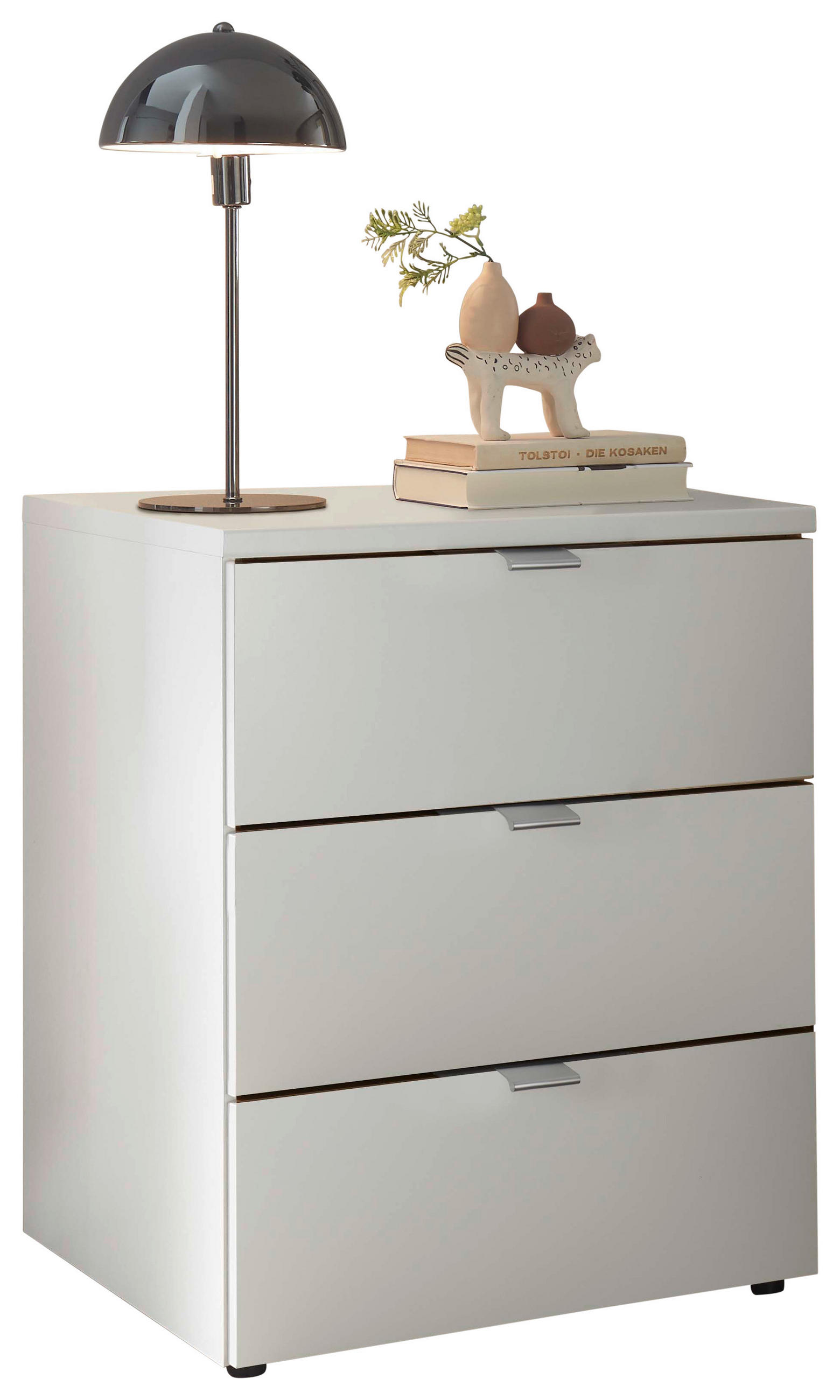 NACHTSCHRANK 50/59,2/43 cm  - Silberfarben/Schwarz, Basics, Holzwerkstoff/Kunststoff (50/59,2/43cm) - Dieter Knoll