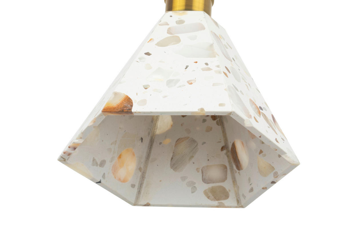 HÄNGELEUCHTE 17/120 cm  - Beige, Design, Stein/Metall (17/120cm) - Collet's Monde