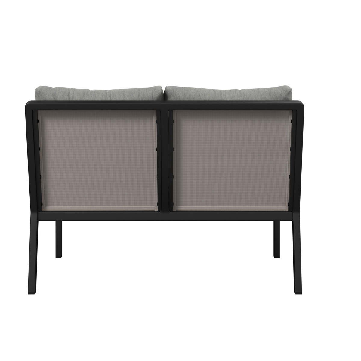 2-SITZER-BANK 120/84,5/81,5 cm  Aluminium  - Anthrazit/Grau, Design, Textil/Metall (120/84,5/81,5cm) - Amatio