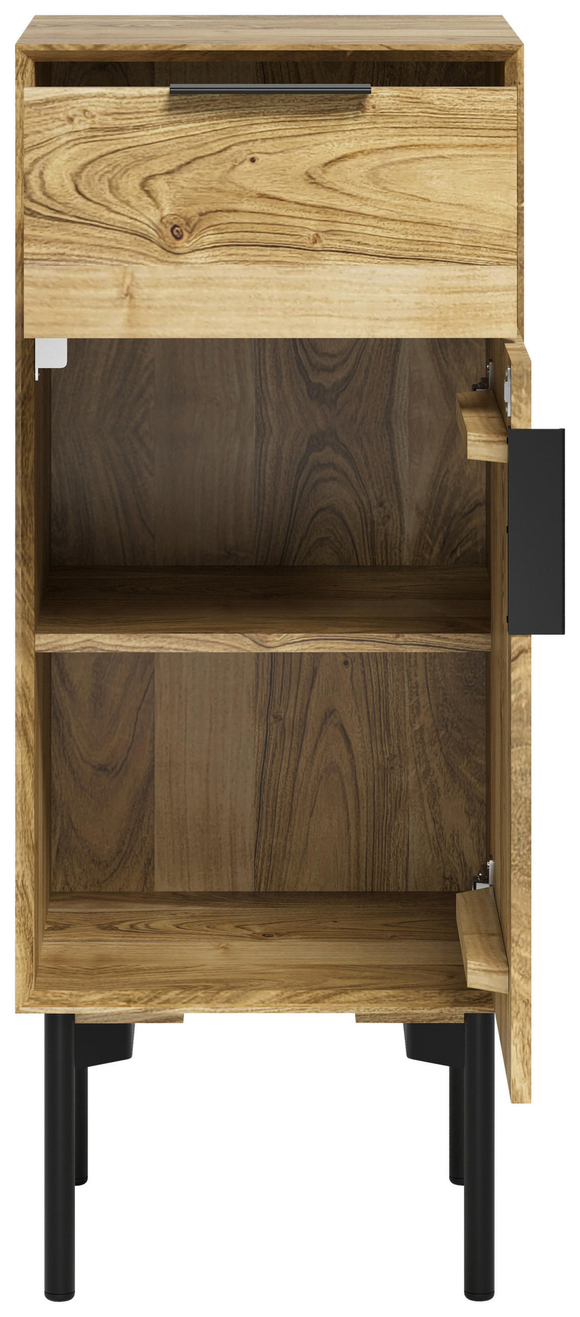 SPODNÁ SKRINKA, prírodná farba, prírodná farba, 41/101/42 cm - čierna/prírodná farba, Natur, kov/drevo (41/101/42cm) - Livetastic