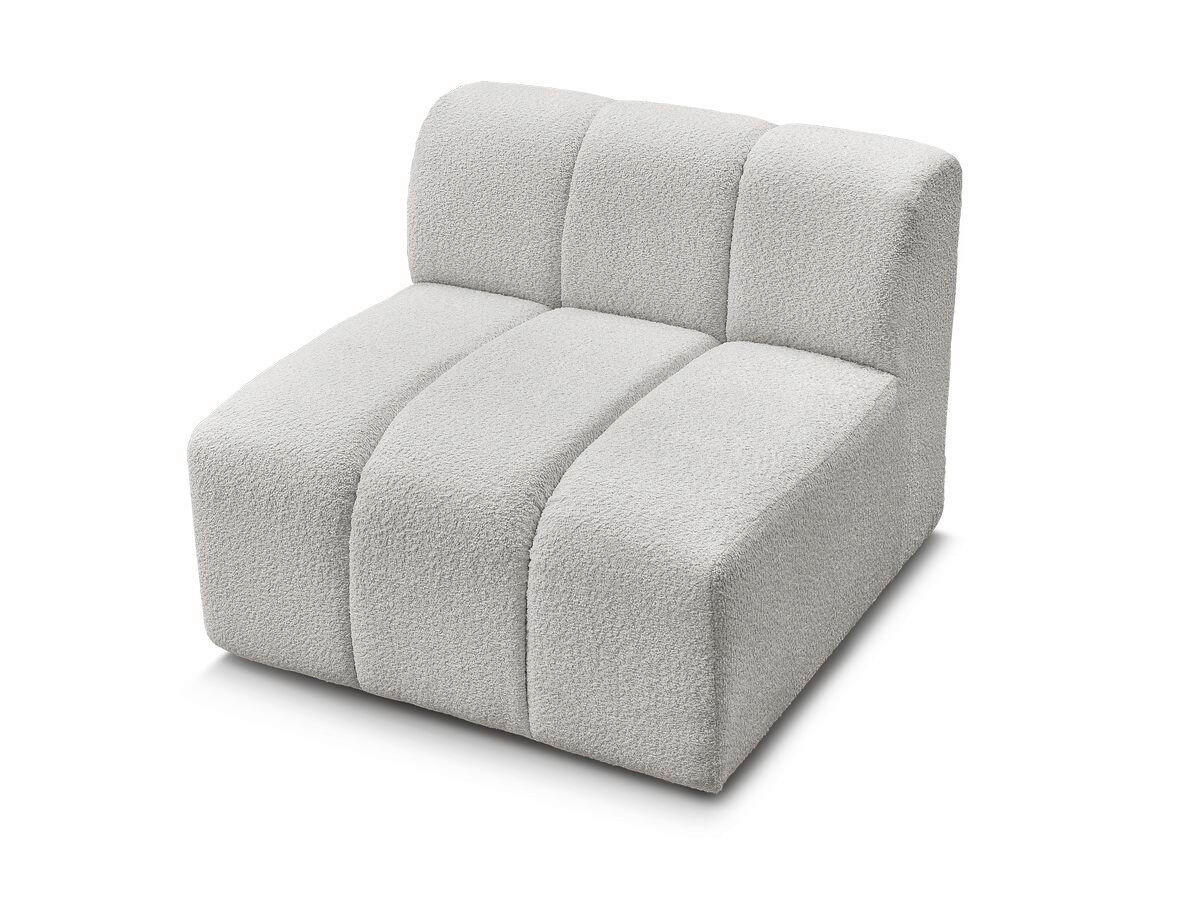 SOFAELEMENT ANNECY Bouclé Hellgrau  - Hellgrau/Schwarz, MODERN, Kunststoff/Textil (91/72/91cm)